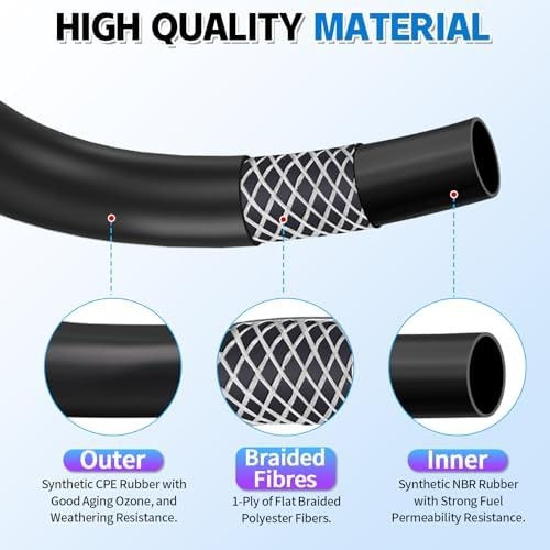 1/2 ID Transmission Oil Cooler Hose, 5FT Transmission Cooler Line for Power Stee