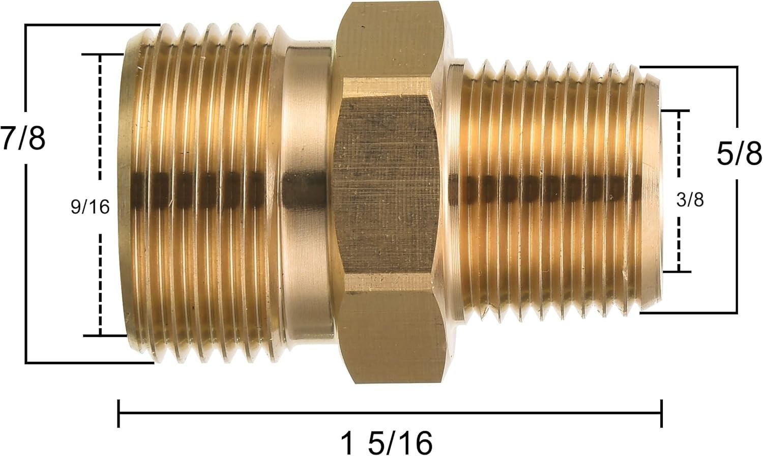 M22 Pressure Washer Fitting, 3/8 Inch NPT Male to M22 14mm Male adapter, 4500…