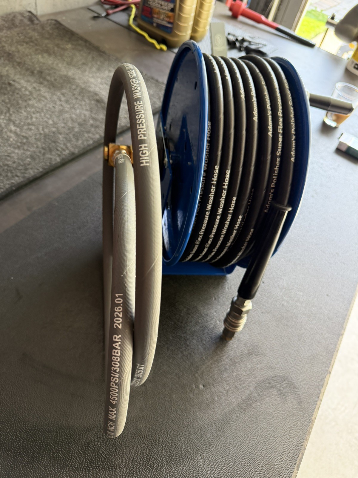 Coxreel with Adam’s 100ft Super Flex pressure washer Hose and reel