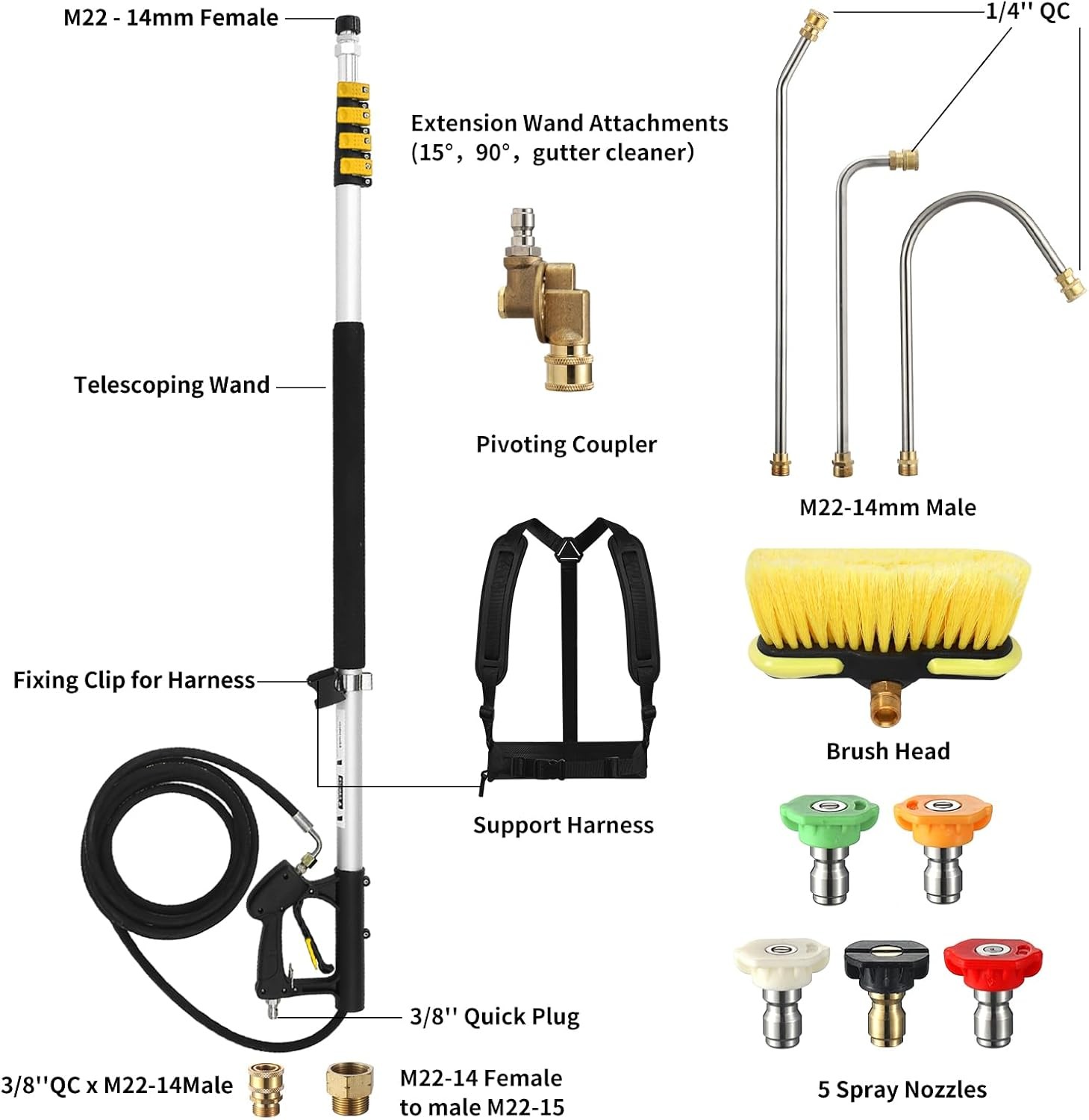 Pressure Washer Extension Wand Long Reach Tool