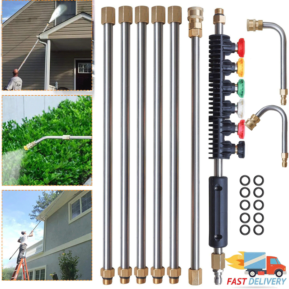 120 inch Pressure Washer Extension Wand, Replaceable Upgraded Power Washer Lance
