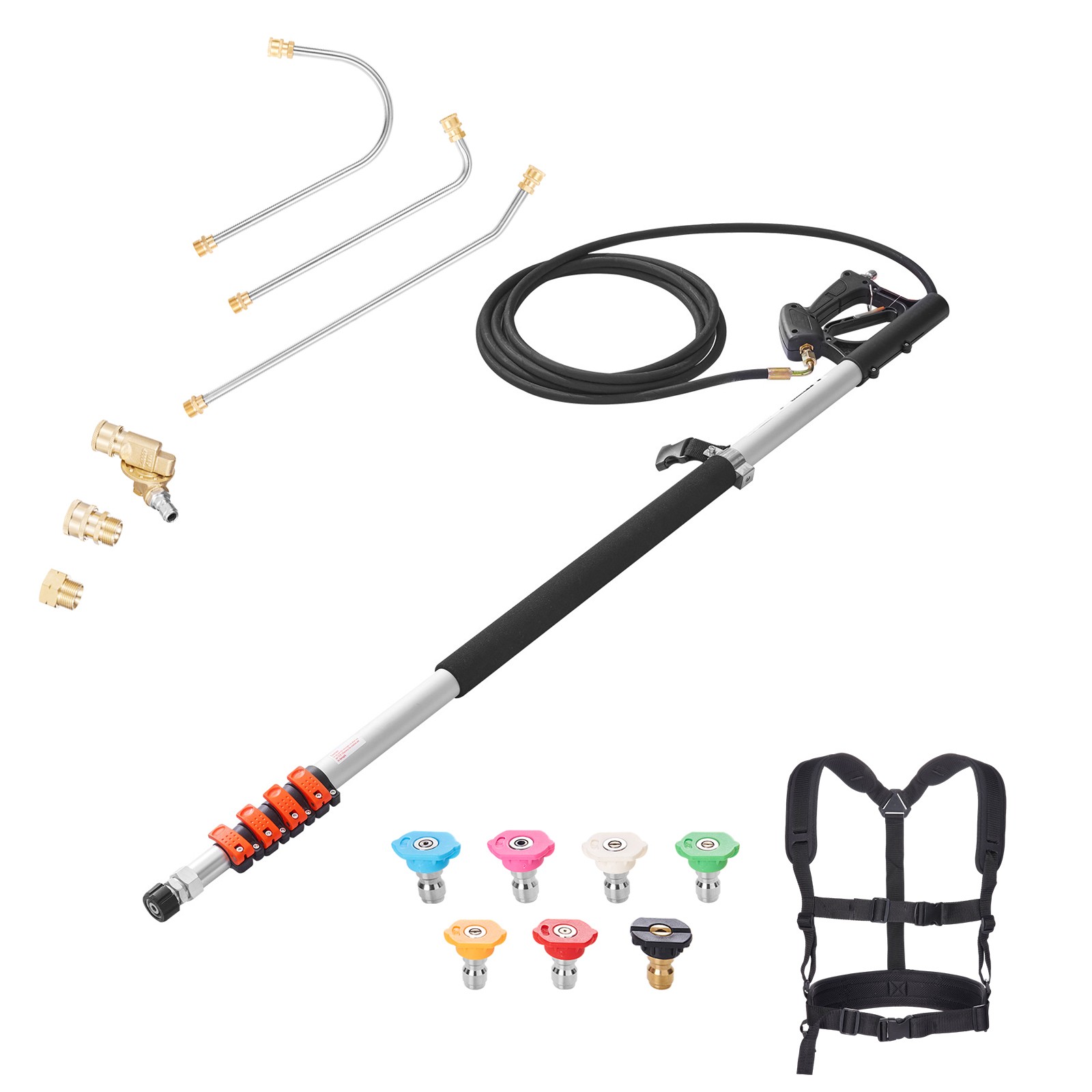 Uimoso Telescoping Pressure Washer Wand, 24 ft, 4000 psi, 7 Spray Nozzles