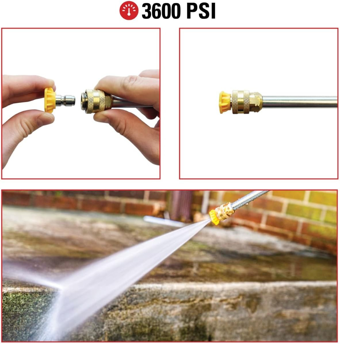 Simpson Cleaning 80145 3600 PSI Universal Pressure Washer Nozzles, 1/4-Inch Quic