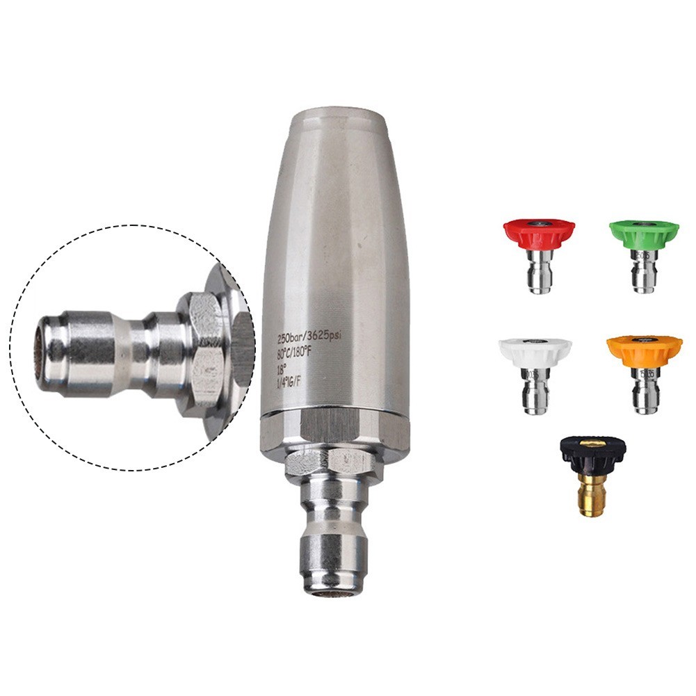 304 SS Turbo Nozzle 35mm for Pressure Washer 360 Rotation 3625 PSI Spray