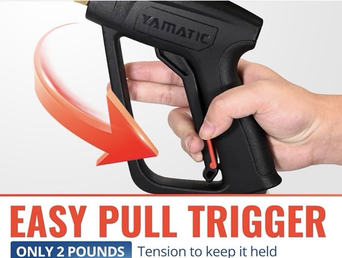 YAMATIC Pressure Washer Gun Wand with Swivel 3/8″ Plug & M22 Coupler, Stainless