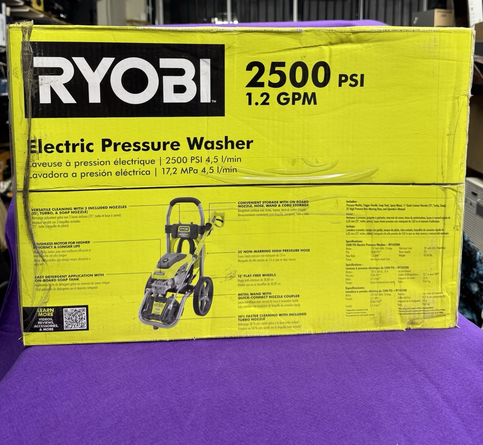 💥NEW SEALED BOX💥RYOBI RY142500 2500PSI 1.2GPM BRUSHLESS PRESSURE POWER WASHER!