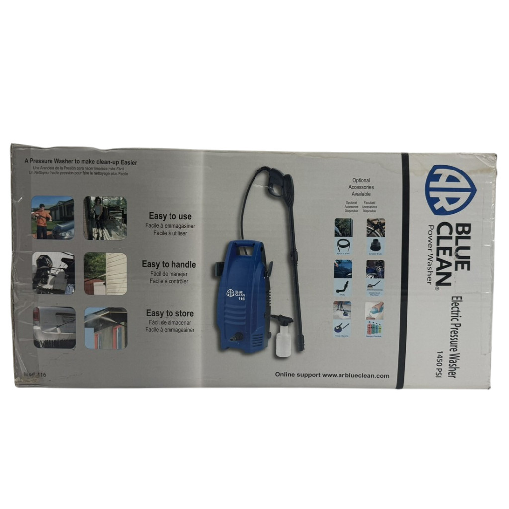 AR Blue Clean NEW Electric Pressure Washer Cleaner 1960 CU 1450 PSI Complete Kit