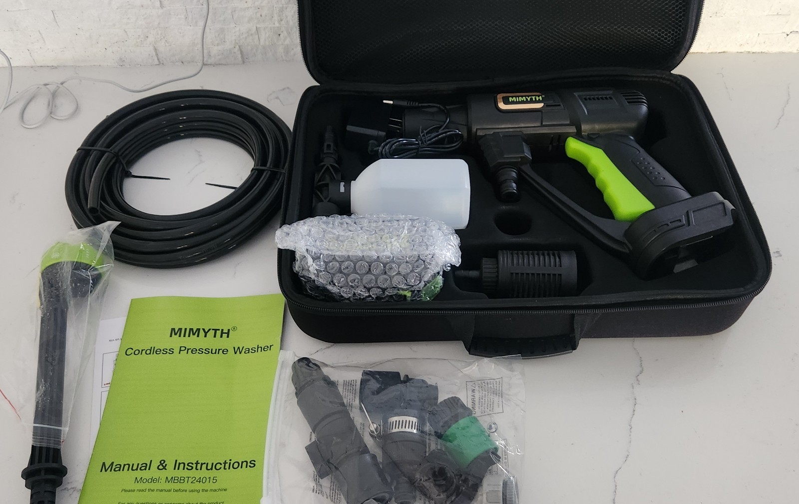 MIMYTH MBBT24015 21V Cordless Cold Water Pressure Washer 990 PSI Kit
