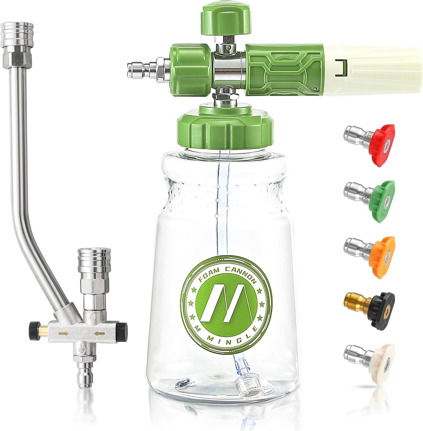 M MINGLE Foam Cannon for Pressure Washer with Dual-Connector Tool – Dual Lanc…