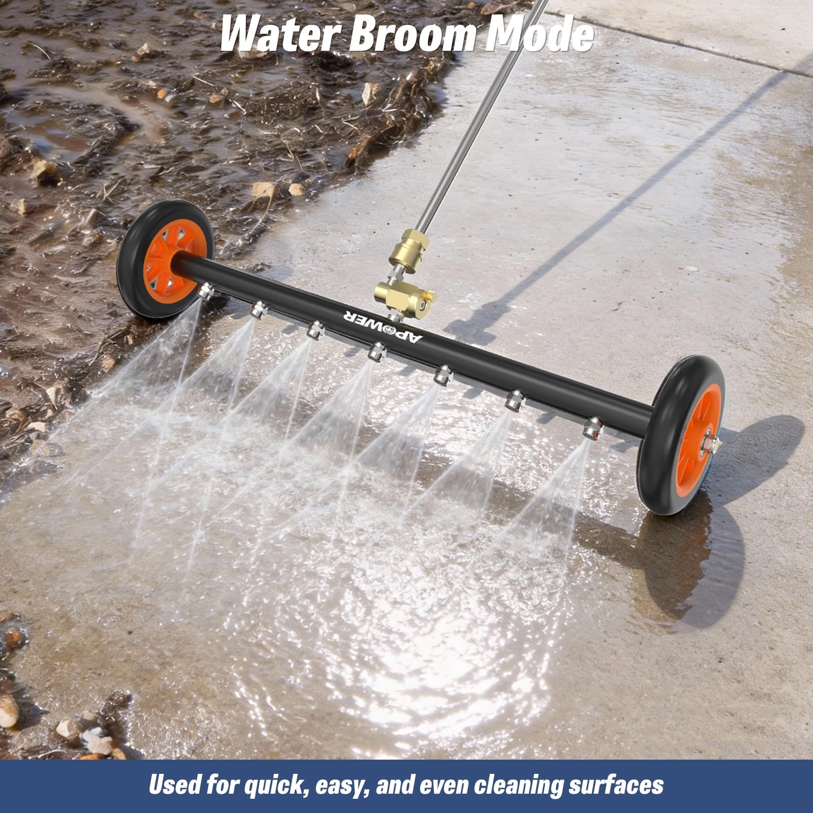 Pressure Washer Undercarriage Cleaner Water Broom 24 Inch 4000 PSI 3 Extension W