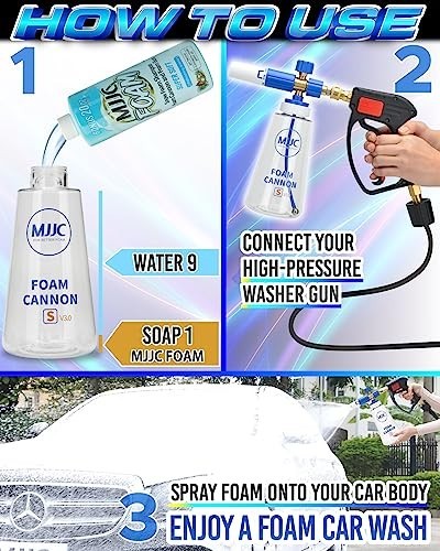 High-Performance Foam Cannon V3.0 – Thicker Snow Foam, 1/4″ Quick Connector & 20