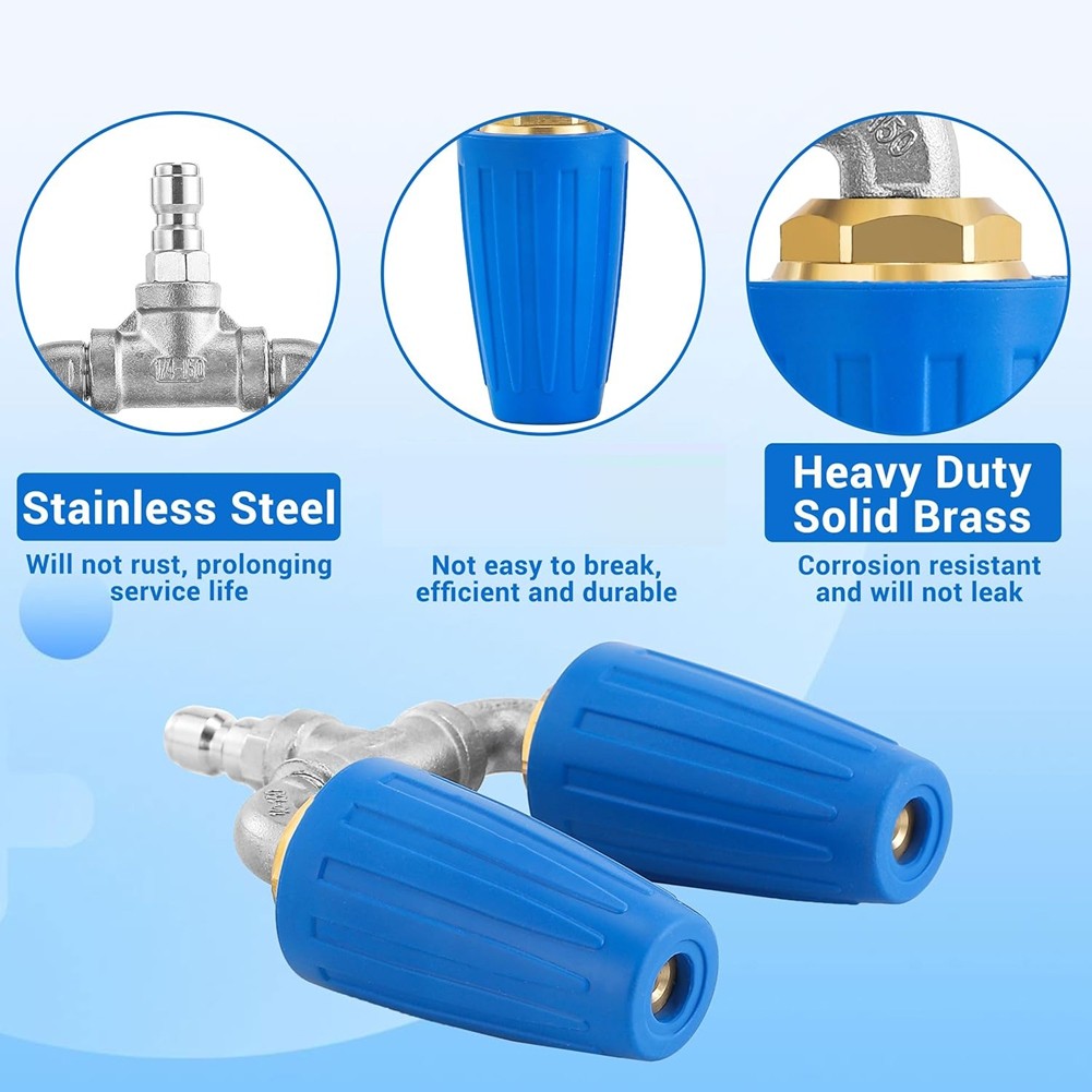 Dual Turbo Nozzle for Pressure Washer with 5 Pressure Washer Tips, 1/4 5486