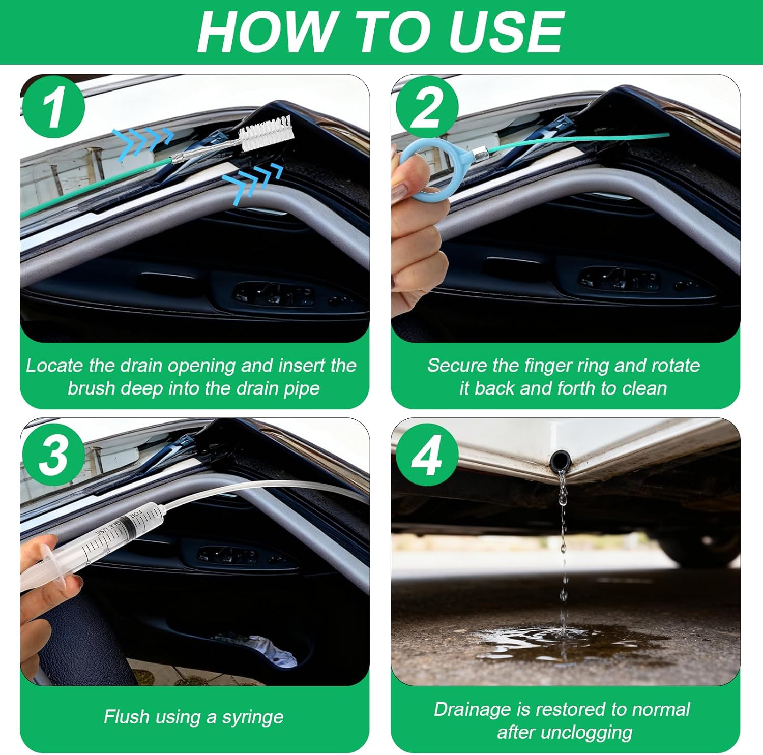 XANGNIER Upgraded Auto Sunroof Drain Cleaning Tool,118in Extra Long Flexible Car