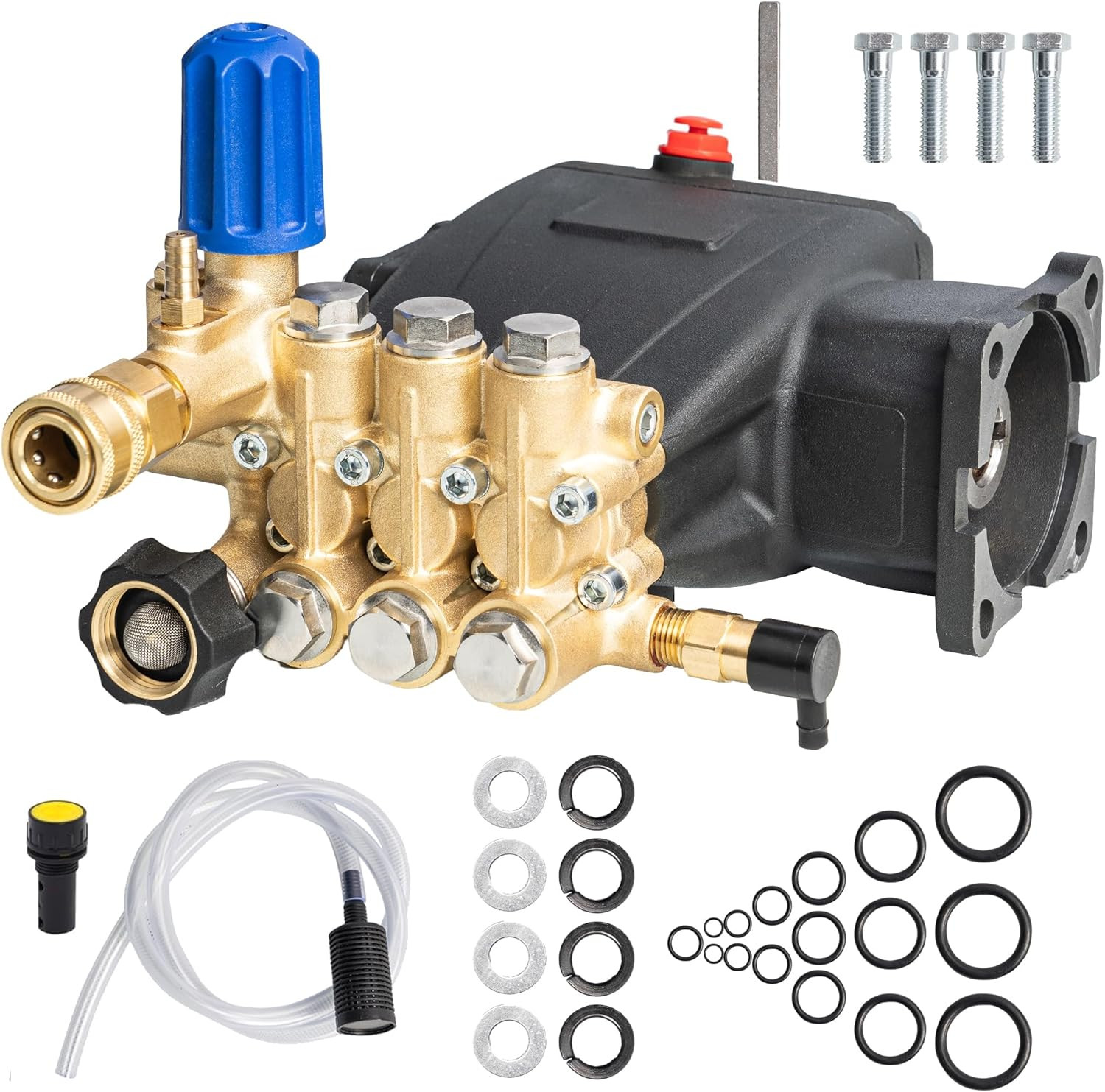 Pressure Washer Pump, 3700PSI 2.5GPM 3/4″ Shaft Horizontal Triplex Plunger Power
