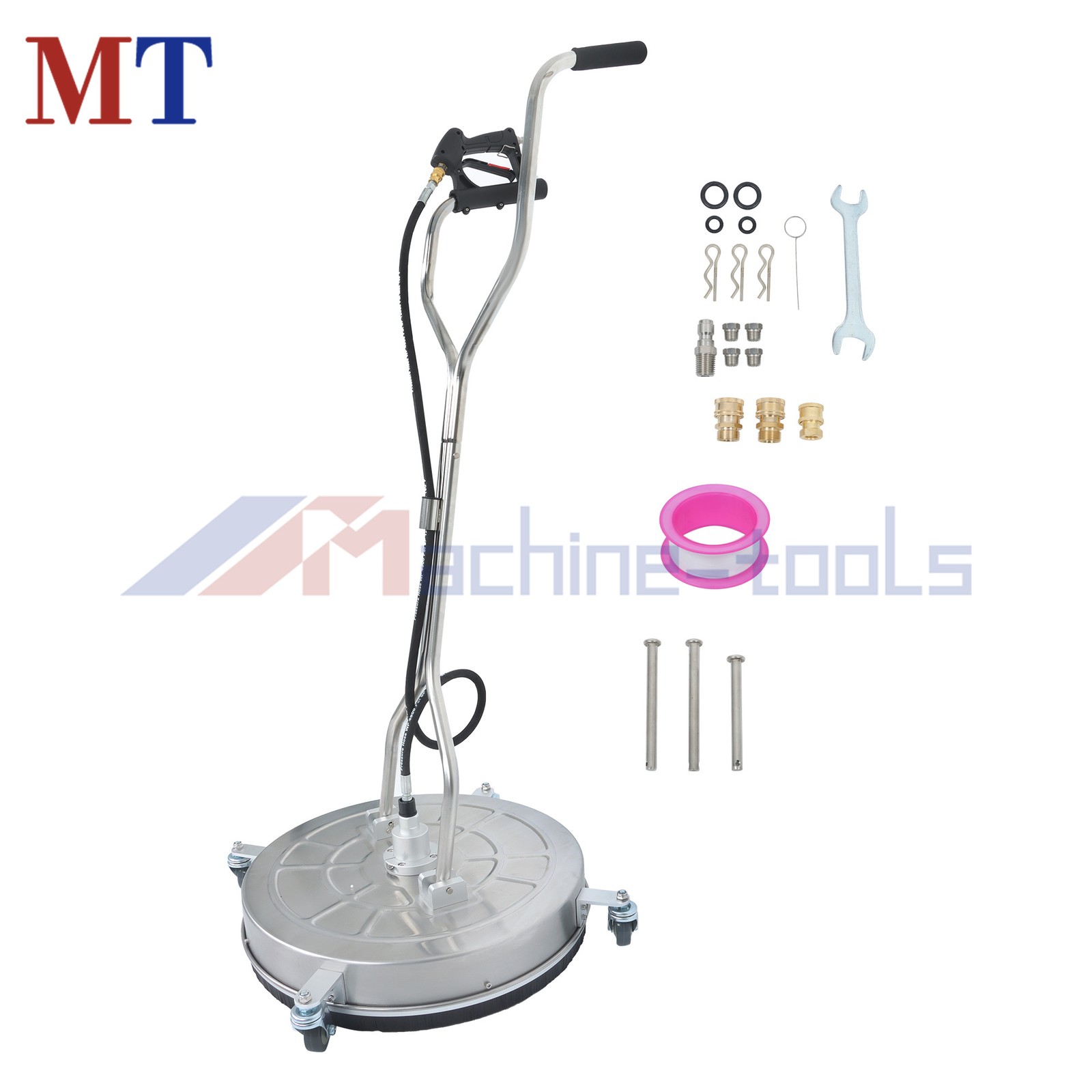 24Inch Pressure Washer Surface Cleaner w/ Handles & Wheels Quick Connect