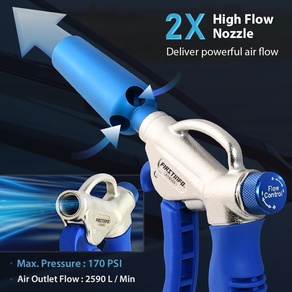 91.5 CFM High Performance Air Blow Gun with Adjustable Air Flow
