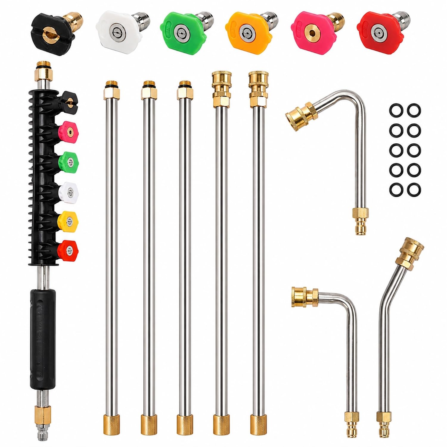 Pressure Washer Extension Wand Upgrade Lance 30 90 120 Rod 4000 PSI 9 PCS Kit