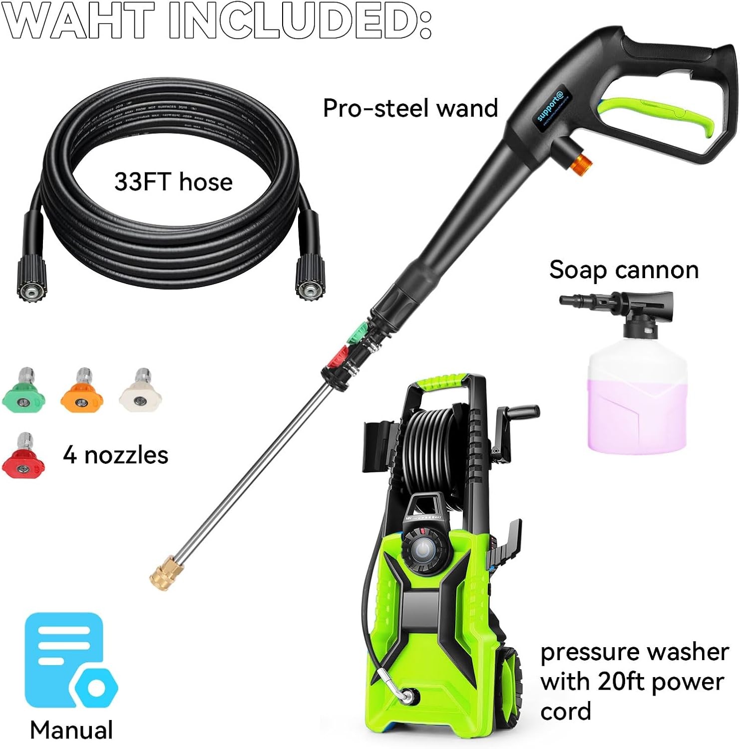 5000 PSI Adjustable Electric Pressure Washer, 2026 New Power Washer Pressure Adj