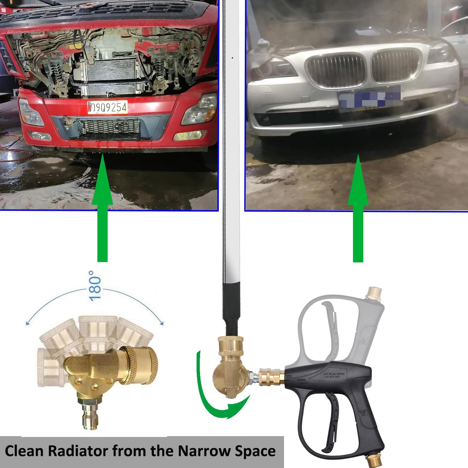 Lucstar Radiator Cleaning Wand & Car A/C Condenser Cleaner, Engine Cabin Air …