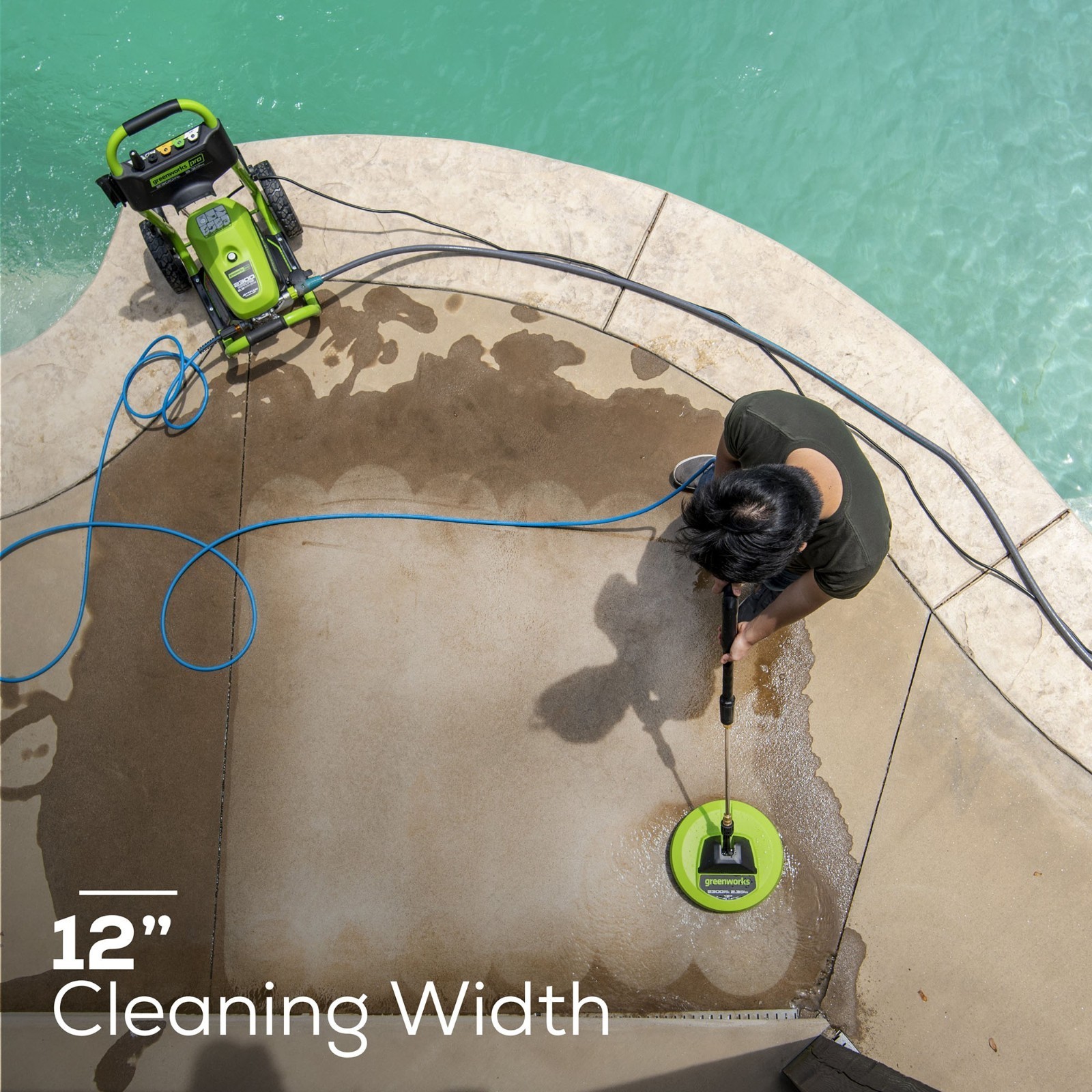 Greenworks 12 inch Rotating Surface Cleaner (max 2300 Psi) 1/4″ Quick Connect