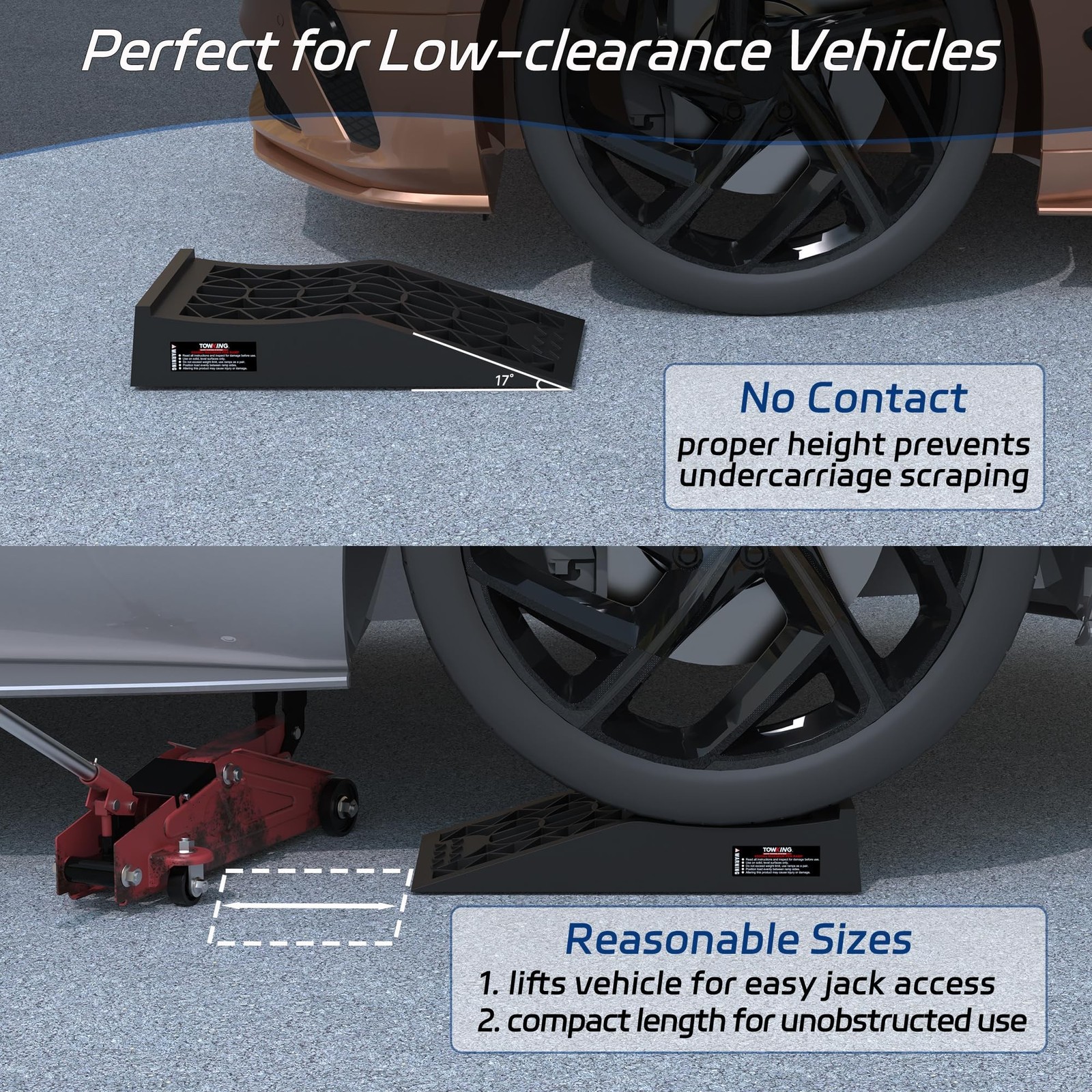 Car Ramps for Oil Changes and Lift, Portable Low Profile Car Ramps for Garage…