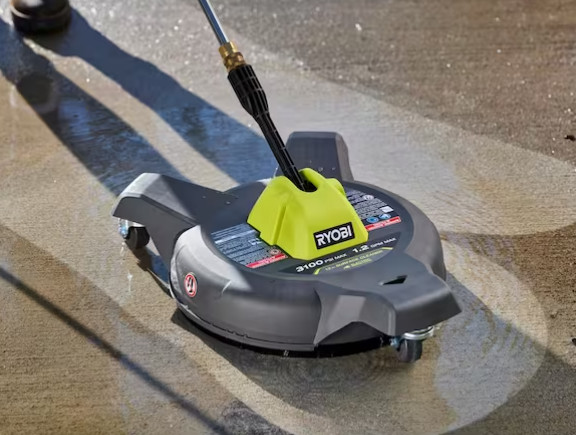 RYOBI 12 in. 3100 PSI Electric Pressure Washer Surface Cleaner with Caster