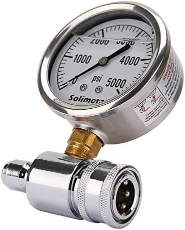2-1/2″ Pressure Washer Pressure Gauge Kit, 3/8 Inch Quick Connect, 5000 psi Pres
