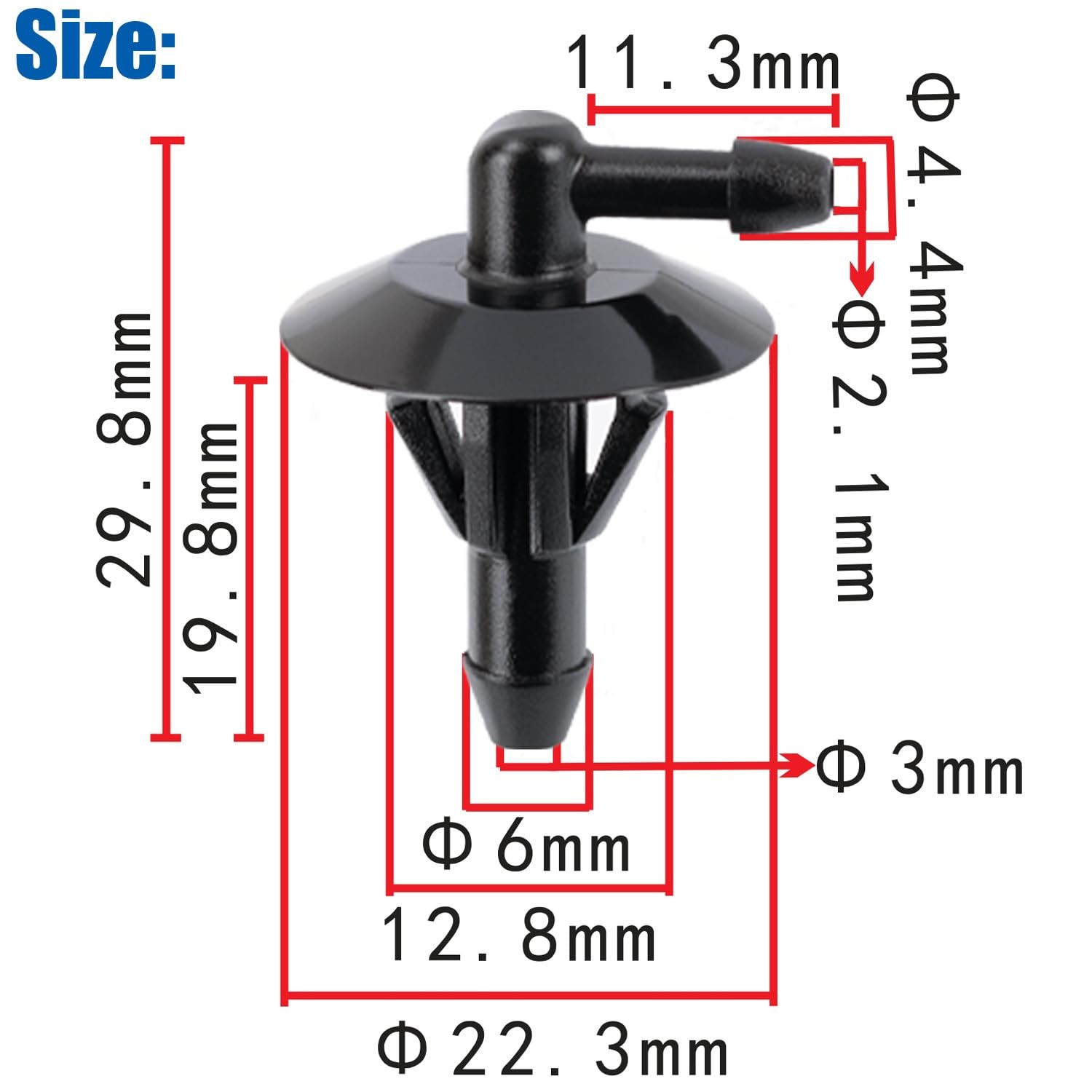 OAUTOO 10pcs Windshield Washer Hose Connector Elbow Type 10 Count, Black