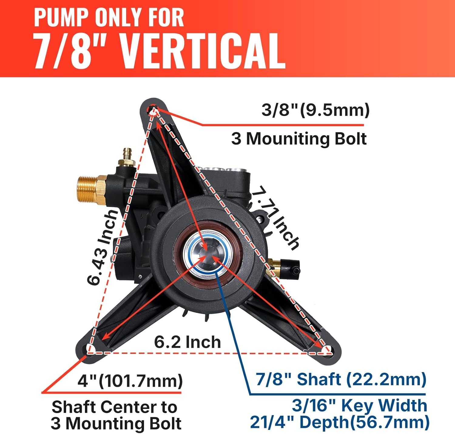 Upgrade to 3400 PSI Vertical Pressure Washer Pump – Fits Ryobi, Honda, Craftsman