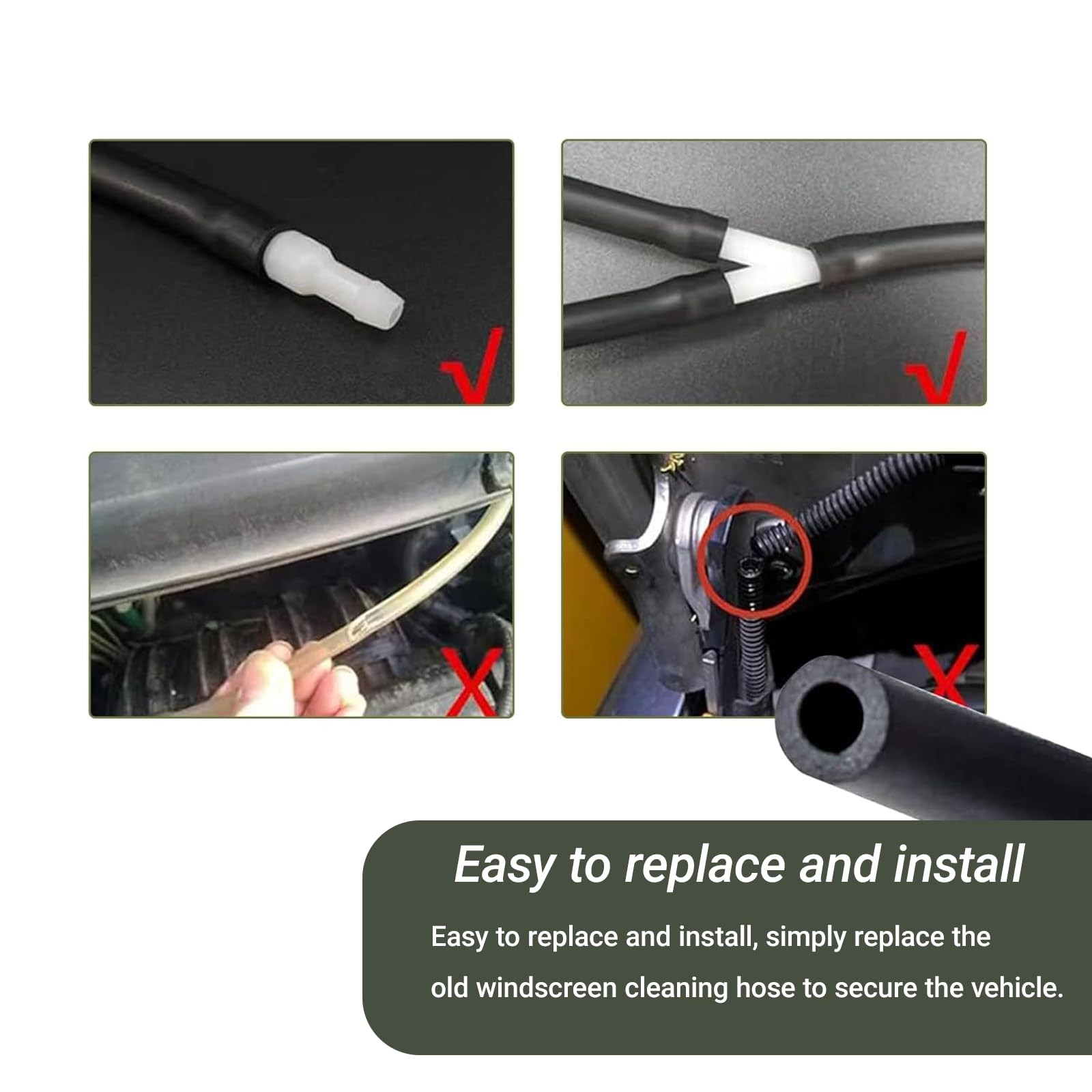 YYTQP 30 PCS Car Windshield Washer Hose Kit, 5M 1 Set #030, Black