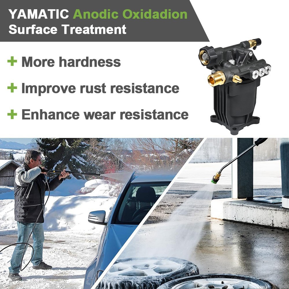 YAMATIC 3400 PSI Power Washer Pump 3/4″ Shaft Horizontal Pressure Washer Pump