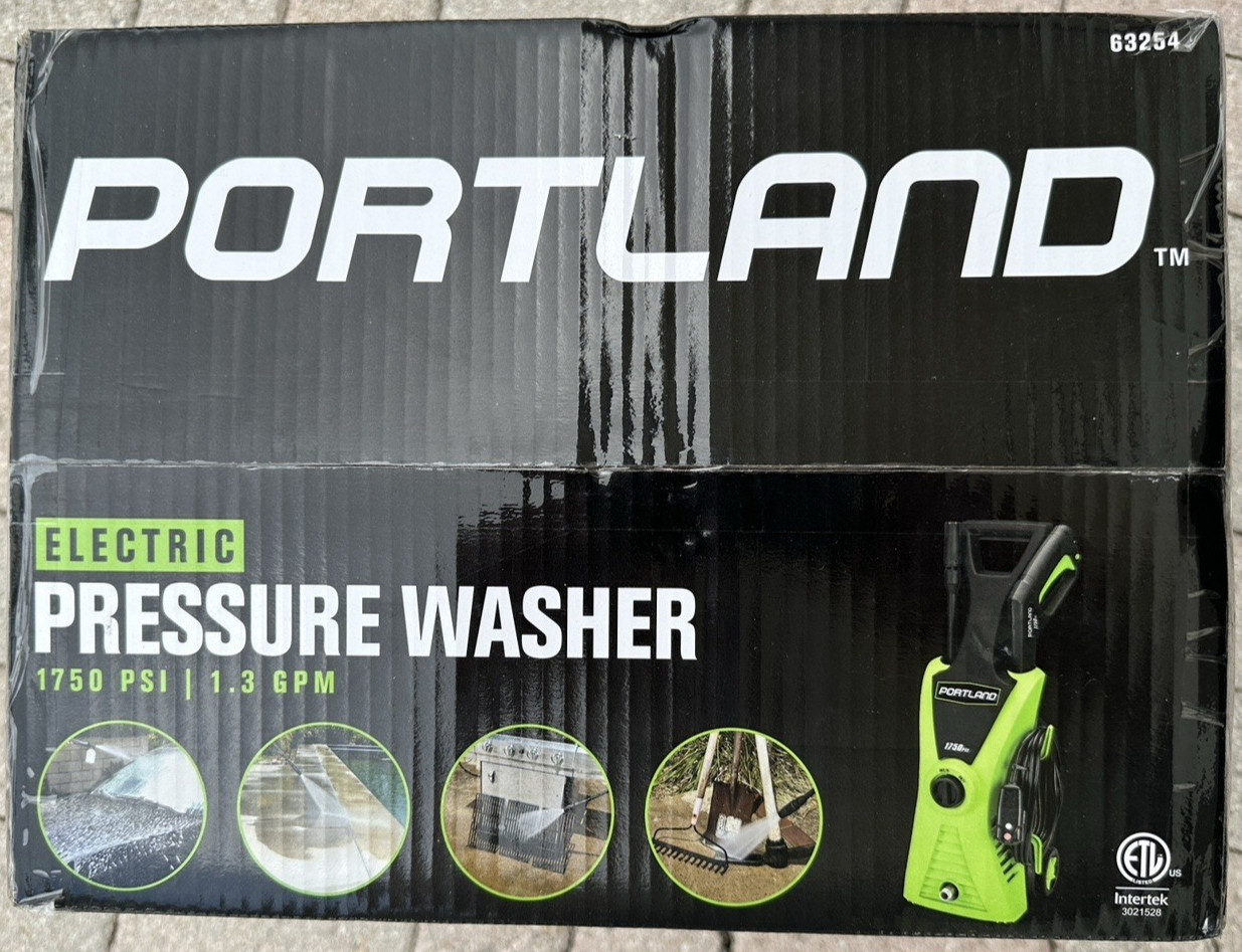 PORTLAND 1750 PSI Electric Pressure Washer – Portable w/ 20ft Hose