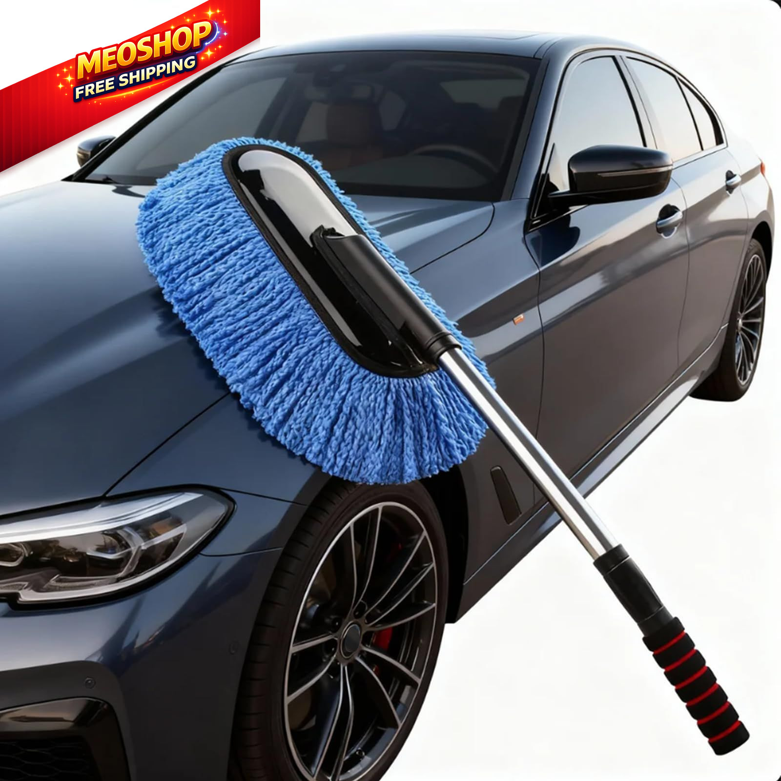 Car Duster Interior, Exterior Mini for Dust Brush with Blue