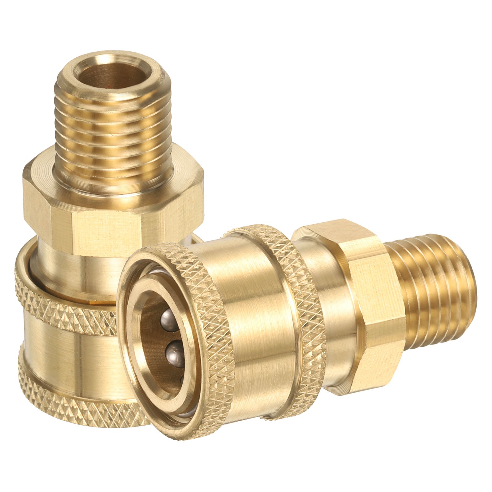 2Pcs Pressure Washer Adapter 1/4″ Female Quick Plug to M14 Female Brass Flat
