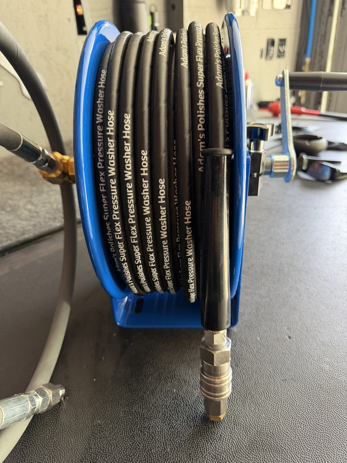 Coxreel with Adam’s 100ft Super Flex pressure washer Hose and reel