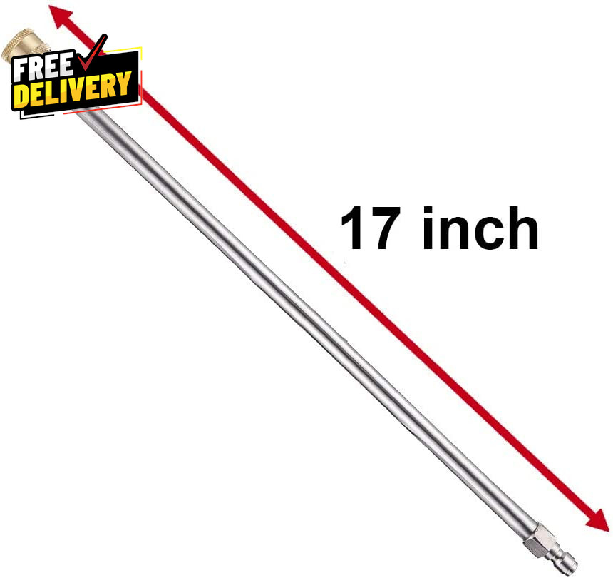 Pressure Washer Extension Wand 17 Inch Stainless Steel 1/4 Inch Quick Connect…