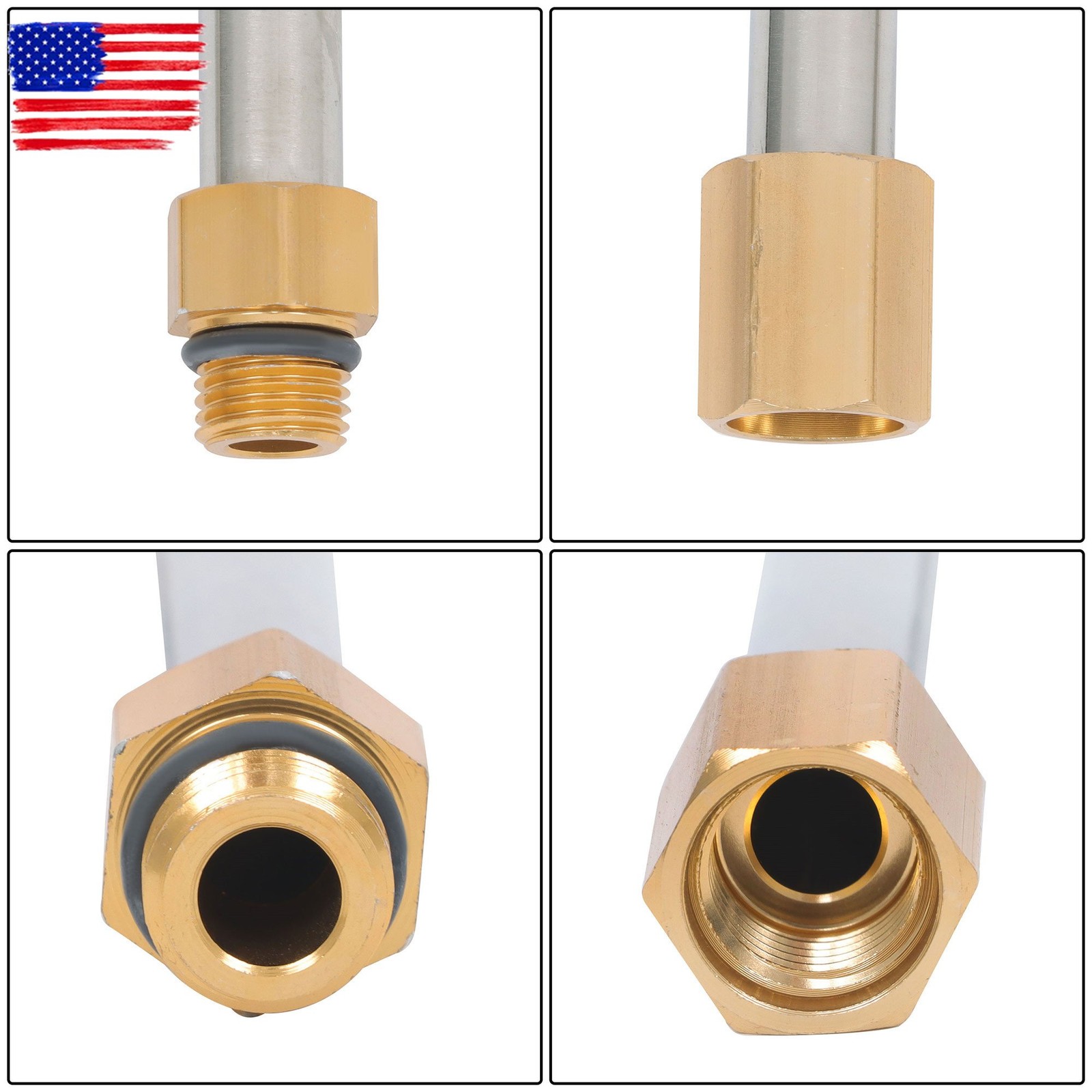 9-Piece 4000 PSI High Pressure Water Gun Extension Rod Wand 1/4’’Quick Connect