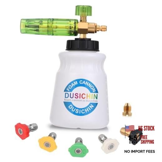 DUS-007 Snow Foam Lance Foam Cannon Adjustable Jet Wash, Quick Release Black