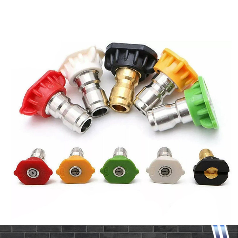 5X Quick Connect 1/4″ Set Pressure Washer Spray Tips Nozzles High Power Kit