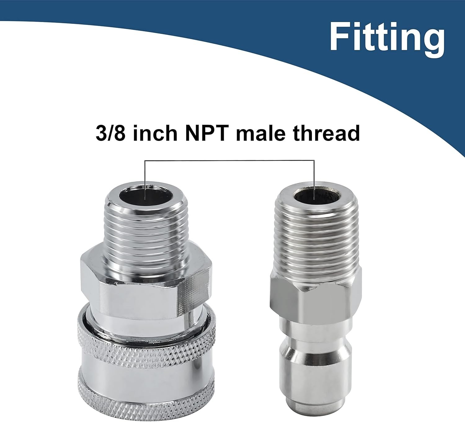 Pressure Washer Quick Connect 3/8 Inch, Pressure Washer Fittings, Adapter Set…