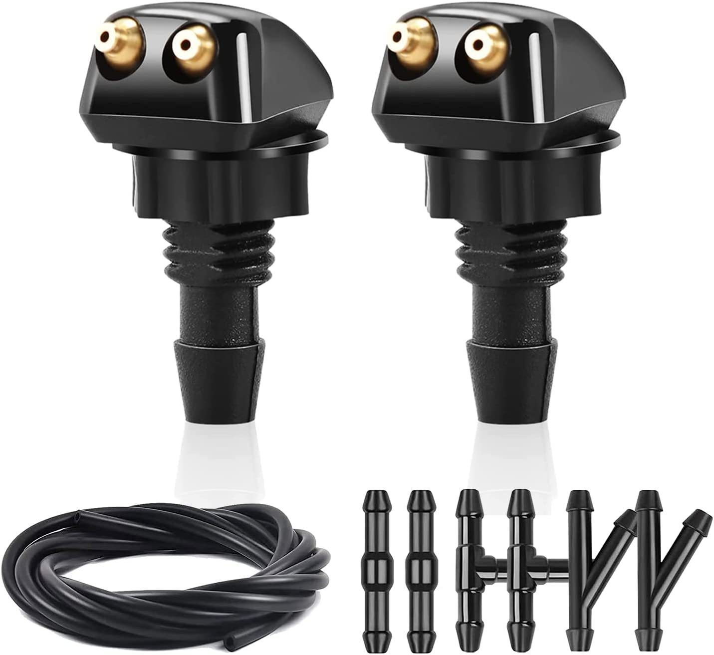 3pcs Universal Car Washer Nozzle Wiper Spray Jet Water Hose Adjustable