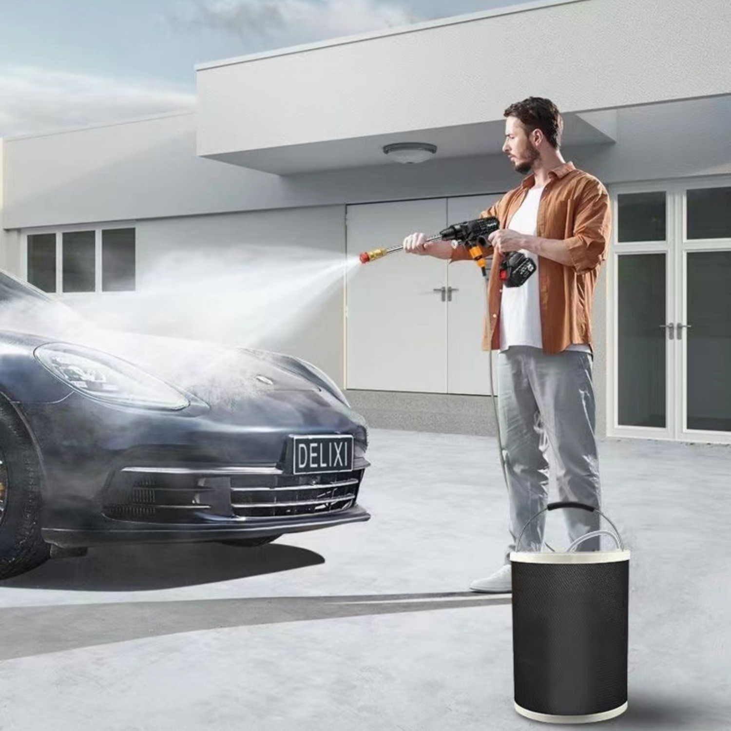 Cordless Electric High Pressure Water Spray Car Gun Portable Washer Cleaner Yard