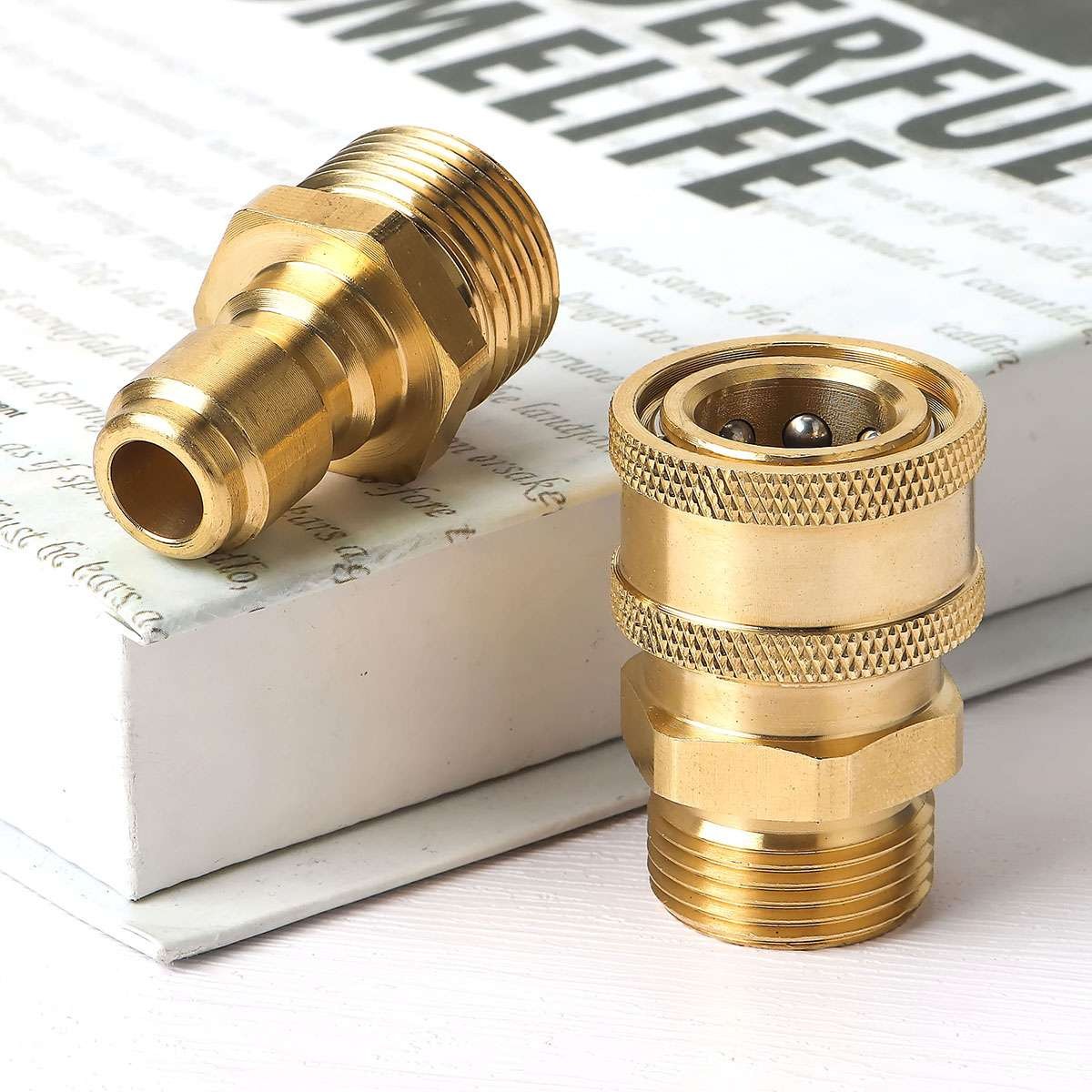 3/8″ M22 Brass Pressure Washer Quick Release Connect Fitting Coupling Adapter US