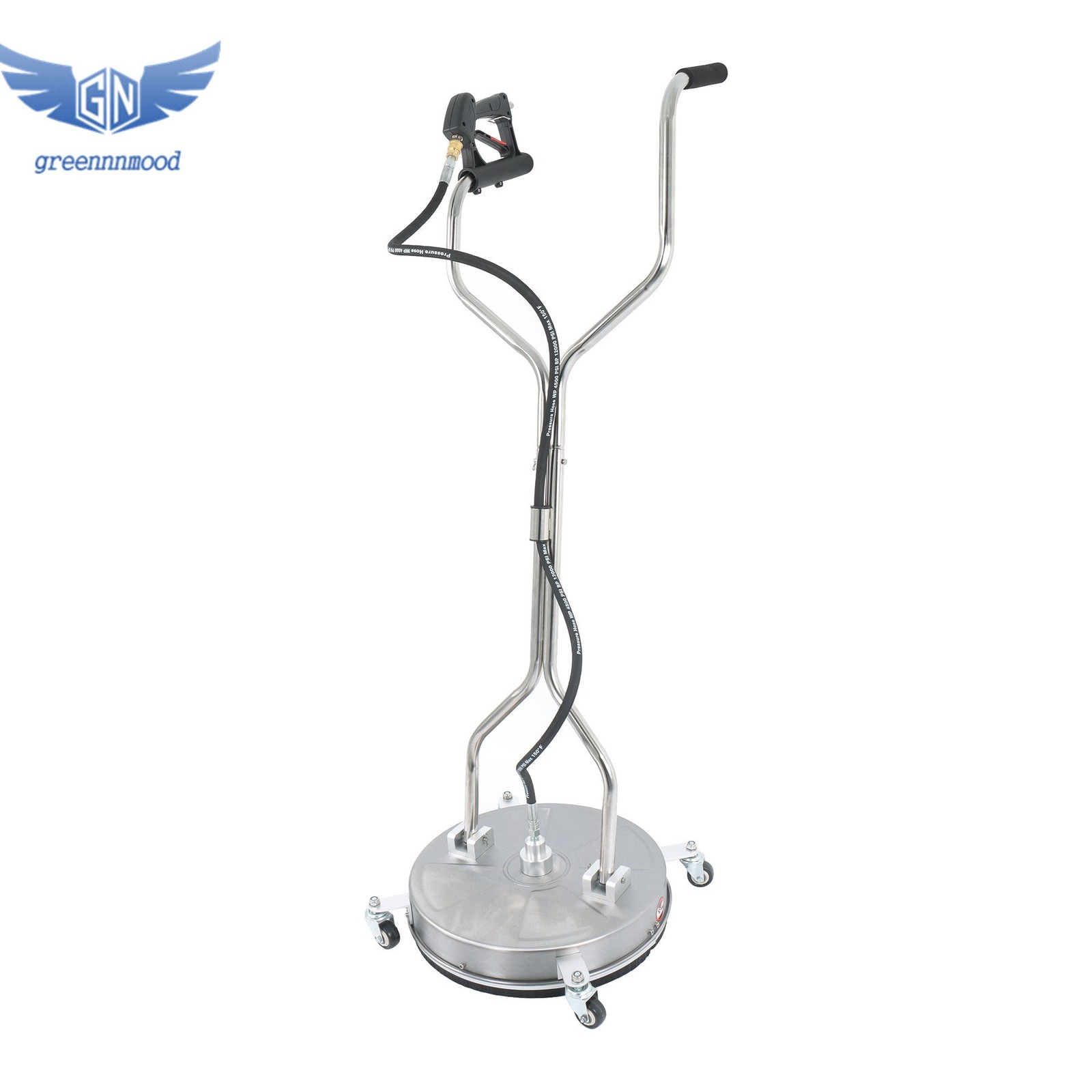18″ Pressure Washer Surface Cleaner 6000PSI Dual Handle Quick Connect w/ 4Wheels