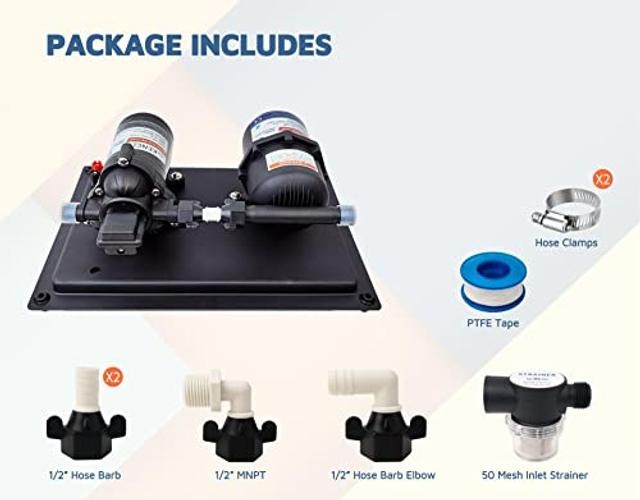 RV Water System – Accumulator Tank System – 12Vdc, 4.0 GPM, 45 PSI, 0.2 Gallon