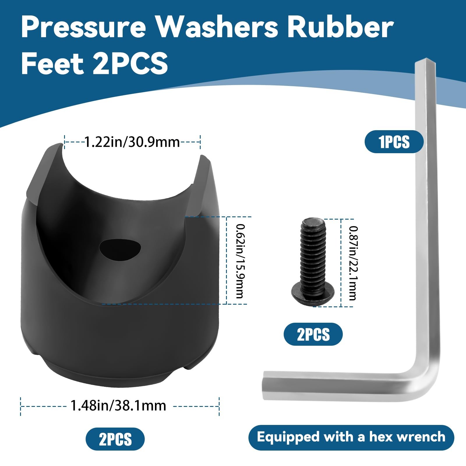 7105468 Pressure Washers Rubber Feet for Most Powered Pressure Washers-2Pcs
