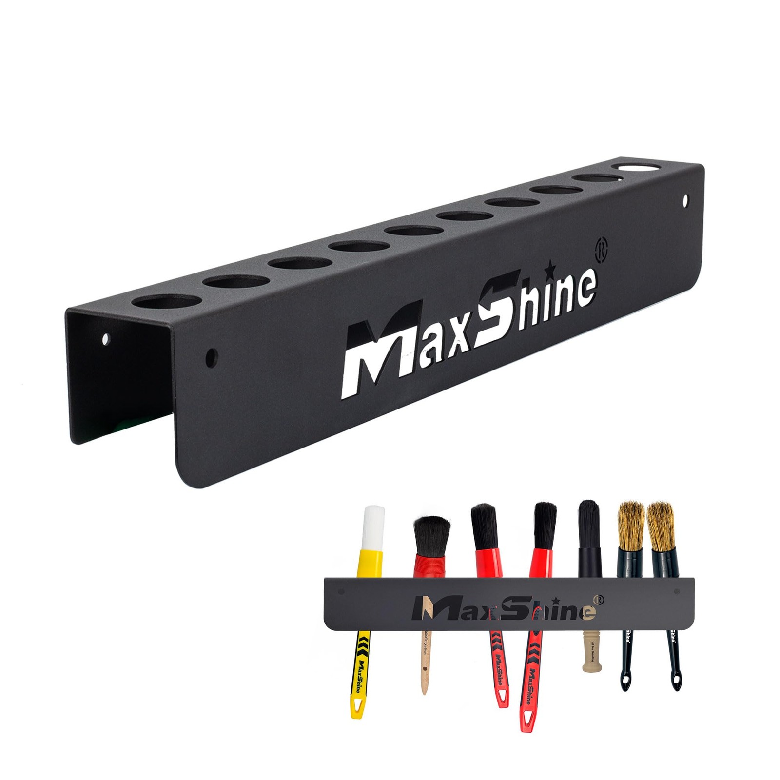 Maxshine Universal Detailing Brush Holder | 15.99 x 1.95 x inches, Black