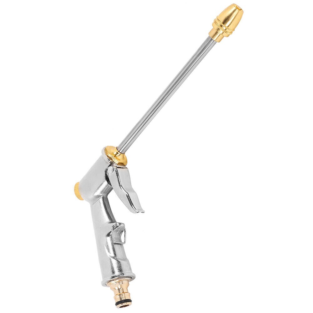 High Pressure Water Gun Long Nozzle Water Spray Gun Adjustable Strong Zinc