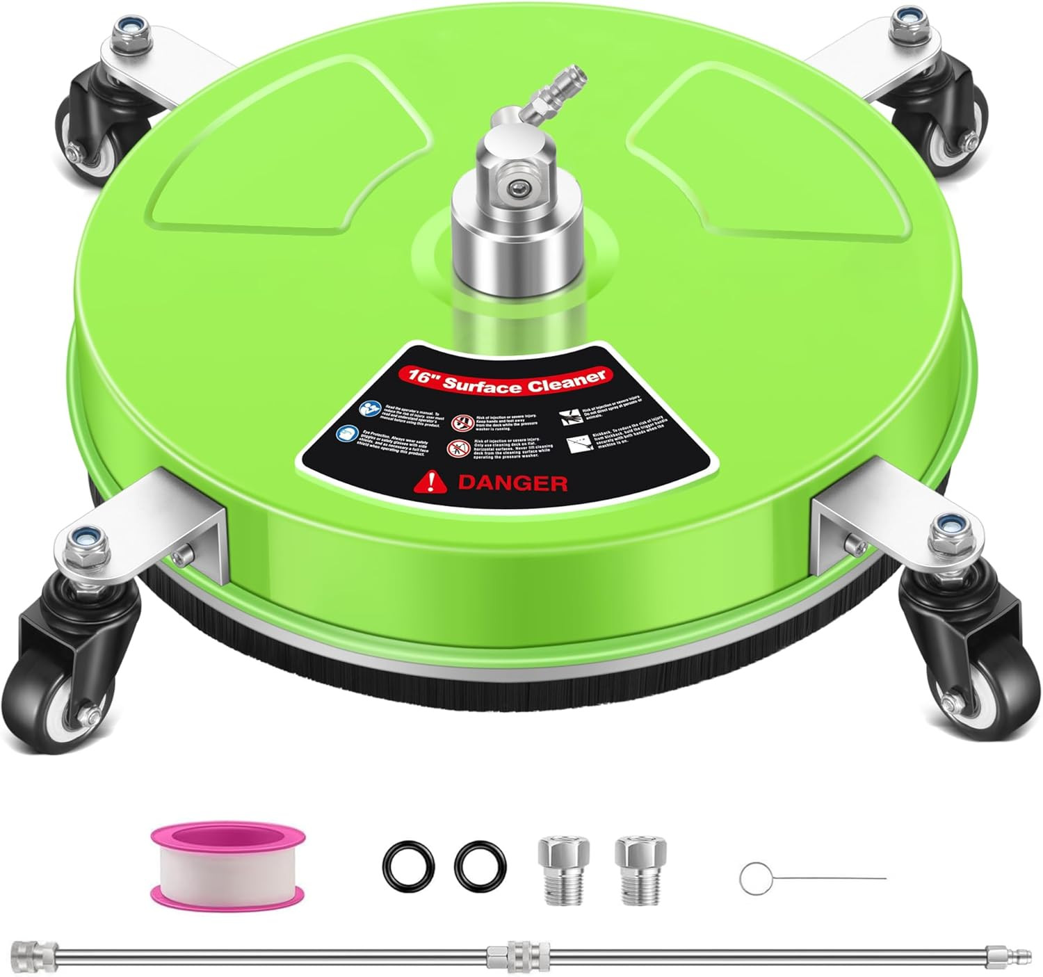 16” Pressure Washer Surface Cleaner with 4 Wheels – Stainless Steel Surface Cle