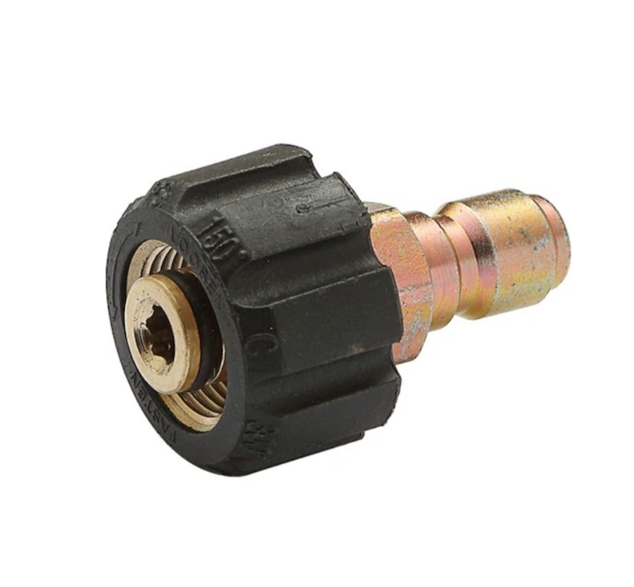 Pressure Washer M22 14mm Female To 3/8-Inch Brass Quick Connect Plug Adapter 2pk